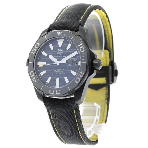 TAG HEUER Aqua racer WAY218A Caliber 5 black Dial Automatic Men's Watch - Picture 2 of 12